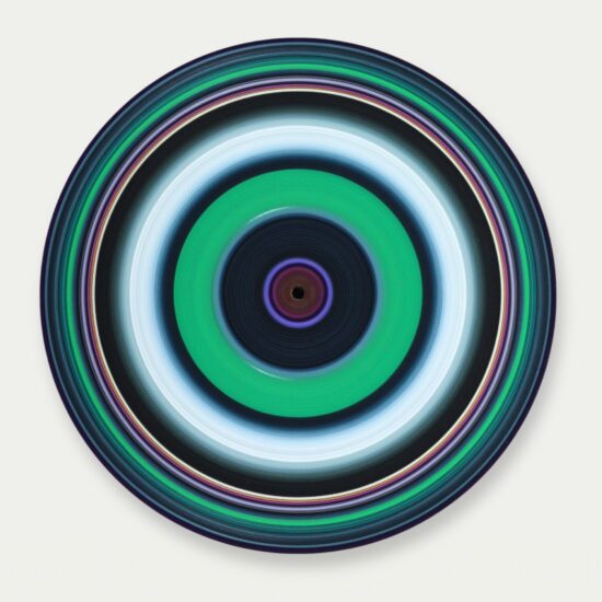 Contemporary Op art and kinetic art, Oil on vinyl, by Doris Marten, artwork name is Pilgrim No. 55