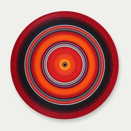 Art optique et art cinétique, Huile sur vinyle, par Doris Marten, le nom de l'œuvre est Red Hot Chili Peppers No. 71